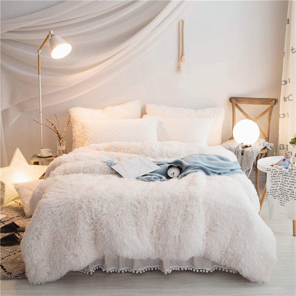 Vasofe Fuzzy Blanket Sherpa Blankets Fluffy Soft Fuzzy Faux Fur Throw Blanket for Xmas Couch Sofa Photo Home Decor Plush Blanket White Bed Throw Size