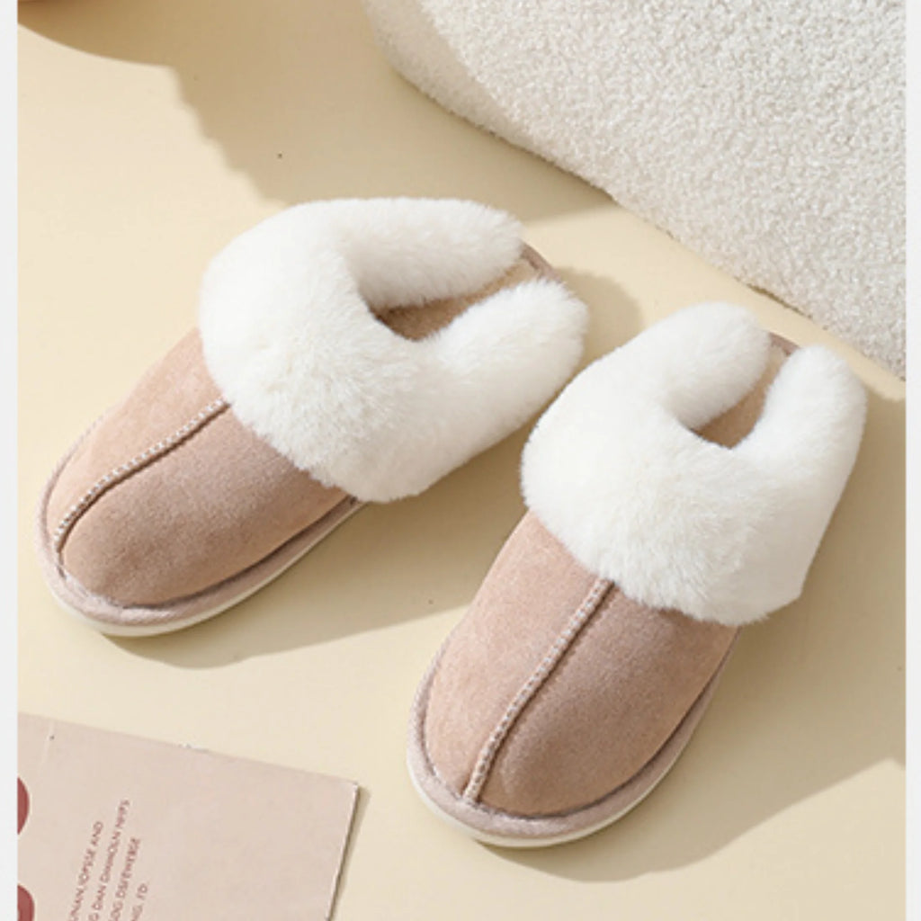 Slippers for Women Scuff Memory Foam Fuzzy Faux Fur House Slippers Bedroom Non-Slip Warm Fluffy Plush Womens Slippers Unisex Slip on Anti-Skid Sole Slides